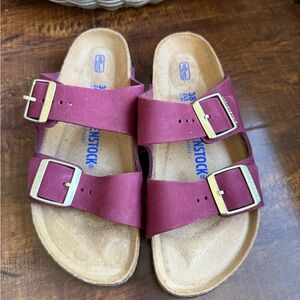 Birkenstock Suede Sandals - Maroon